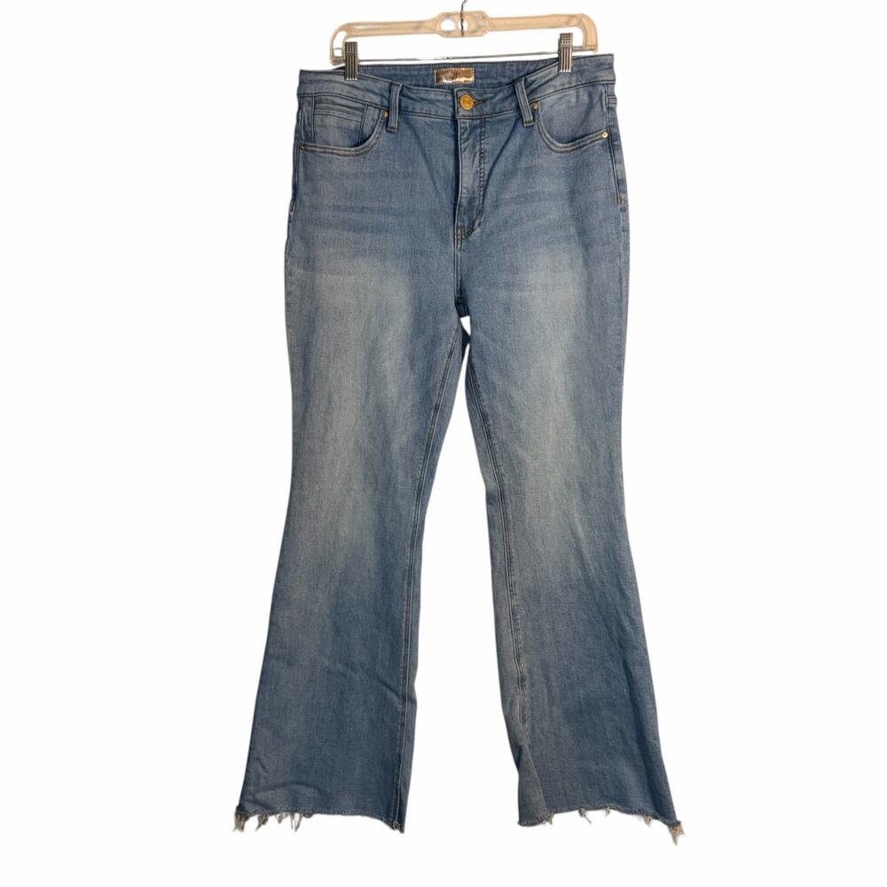KUT from the Kloth Stella High Rise Fab Ab Flare Jeans Size 12 Light Wash